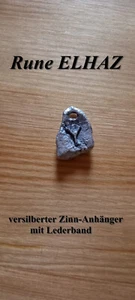 Rune ELHAZ Anhänger Amulett versilbertes Zinn Wikinger ält. Futhark Schutz-Rune - Bild 1 von 1