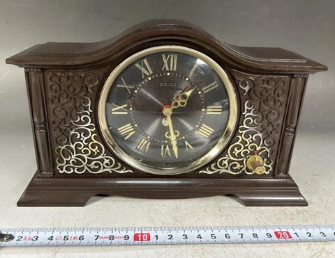 VINTAGE Old SEIKO corona melodia Wind Up Alarm Clock w/ Music box Made in JAPAN Cover