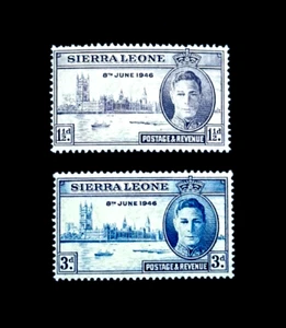 SIERRA LEONE Stamp Lot - 1946 King George VI Peace & Victory Full Set MNH r75 - Picture 1 of 2