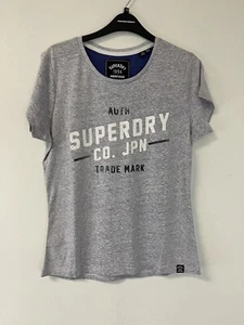 Superdry Shirt Womens Medium Gray Japan Tee Short Sleeve Cotton N205 - Picture 1 of 9