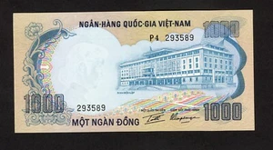 SOUTH VIET NAM 1000 DONG ( 1972 ) PICK # 34 UNC LESS. - Picture 1 of 2