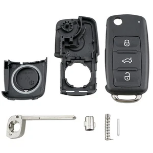Per VW T5 Golf Mk6 Passat Eos Touran chiave pieghevole alloggiamento chiave custodia - Foto 1 di 12