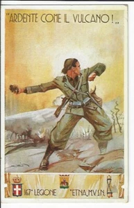 WWII Italian Art Postcard Propaganda Milizia 167o Legione "ETNA" MVSN - Picture 1 of 2