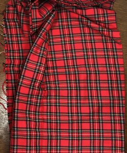 92" x 61" Vintage Soft Flow-y Red Plaid Skirt Shirt Fabric Synthetic? Polyester - Picture 1 of 6