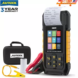 24V 12V Car Battery Tester Crank Charge Load Test V/A Analyzer 0-80V W/ Printer - Foto 1 di 19