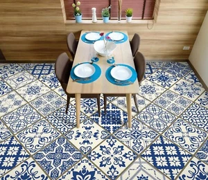 3D Blue Pattern 33RAIN47 Floor WallPaper Murals Wall Print Decal AJ Honey - Picture 1 of 6