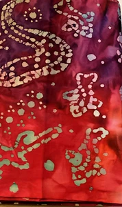 3 yds. Batik Red & Purple - Picture 1 of 2