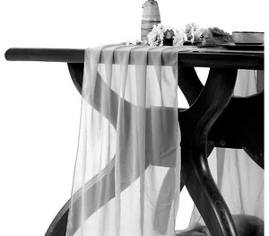MDS Pack of 1 Grey 10ft Chiffon Table Runner 29x120 Inches Wedding Runner for... - Picture 1 of 5