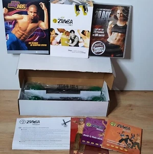 Zumba Fitness Bundle DVDS, Toning Sticks Body Weights, Hip Hop Abs & J Michael's - Picture 1 of 12