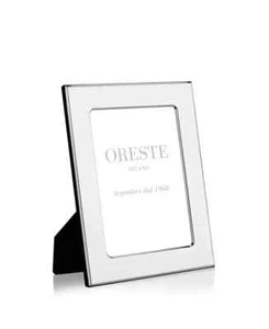 Oreste Milano H1091 8x10 Black Lacquered Wooden Back Silver Plated Picture Frame - Picture 1 of 3