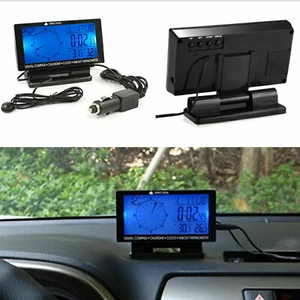 4.6" Car Digital Compass LCD Display Blue LED with Clock Thermometer Calendar - Picture 1 of 10