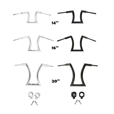 14'' 16" 20" Rise 2" Hanger Handlebar Risers For Harley Sportster Softail Dyna - Изображение 1 из 4