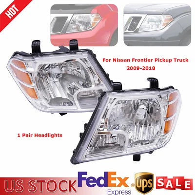 1 Pair Headlight Halogen Head Lamps For?Nissan?Frontier?Pickup?Truck 2009 - 2018 - Image 1 of 4