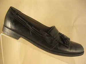 Bally Italien Herren Schwarz Leder Brogue Slipper Kiltie Quaste Halbschuhe Größe 8,5D - Bild 1 von 10