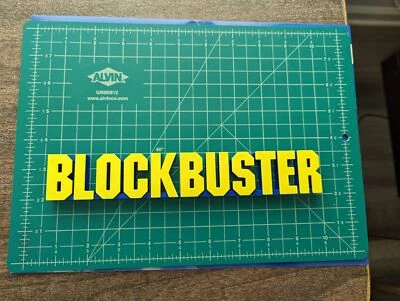 Blockbuster logo sign 3D printed art shelf wall display marquee