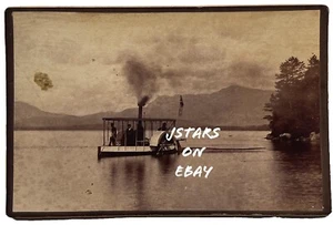 1870s 1880s MARY EVELYN SIDE WHEEL PADDLE BOAT STEAMER FERRY CABINET PHOTO PA NY - Bild 1 von 6