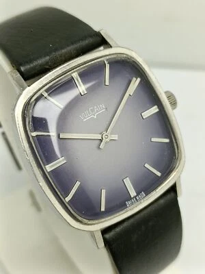 Reloj para hombre Vulcain cuerda manual esfera púrpura K1117D forma de TV vintage Foto 1 de 4