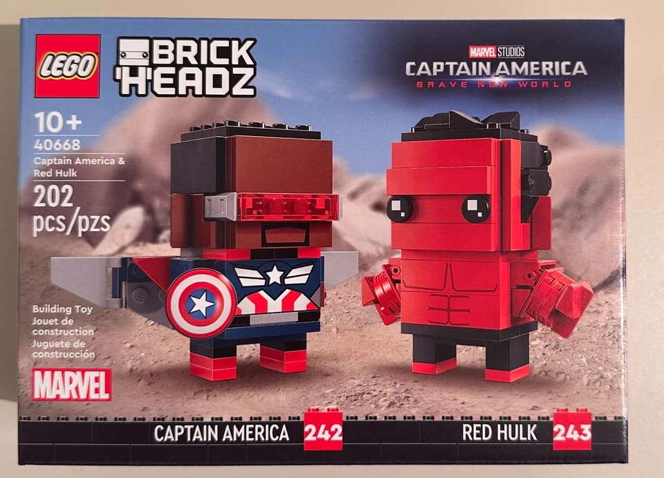 LEGO BrickHeadz Capitán América y Hulk Rojo Un Mundo Feliz 40668 Set 202 piezas Foto 1 de 1