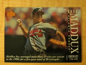 1995 Upper Deck Baseball Checklist Foil Greg Maddux #3 of 5 (#376-450) Atlanta - Picture 1 of 2