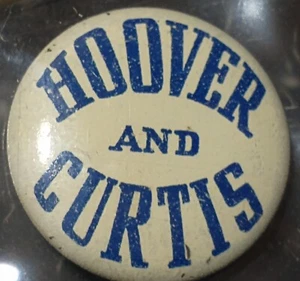 1928 Herbert Hoover per presidente spilla pulsante posteriore VG HOOVER E CURTIS GreenDuck - Foto 1 di 3
