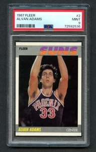 1987-88 Fleer Basketball ALVAN ADAMS #2 PSA 9 MINT Phoenix Suns - Picture 1 of 2