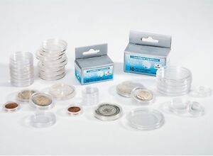 10 Capsules pour pièces de monnaie diamètre au choix de 14 à 41 millimètres