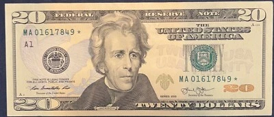 Rare Twenty Dollar Bill Star Note 2013 - $20 United States Federal Reserve Note - Image 1 of 2