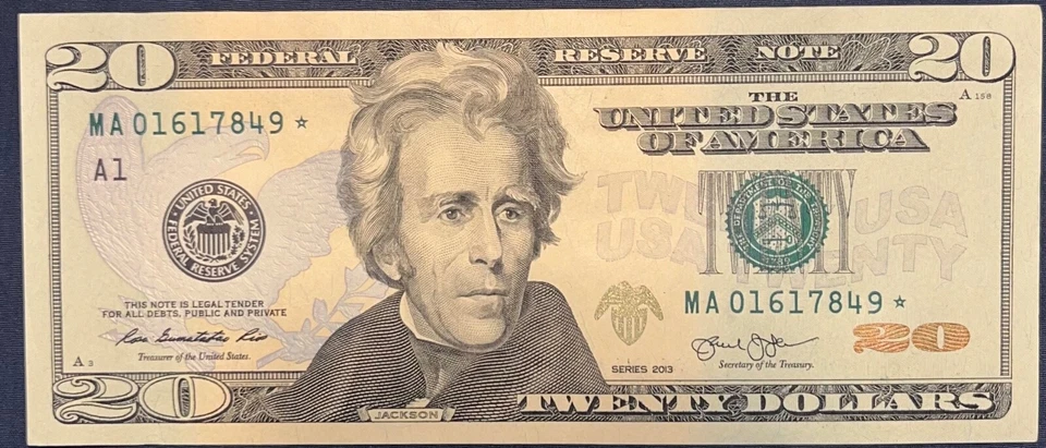 Rare Twenty Dollar Bill Star Note 2013 - $20 United States Federal Reserve Note - Image 1 of 2