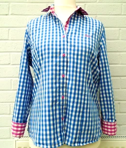 Vintage Retro Rockabilly style long sleeve gingham shirt size 14/16 THOMAS & CO - Picture 1 of 6
