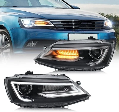 For 2011-2018 Volkswagen Jetta LED Headlights w/ Sequential Turn Signals Pair - Image 1 of 4