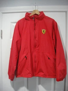 FERRARI official Men Jacket With Hood RED Color Size Medium, Nice Logo - Picture 1 of 16