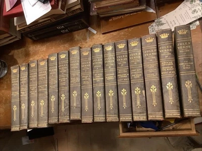 Jules Verne 15 Volume Complete Set Limited Edition 1911 Edited By Horne Foto 1 de 4