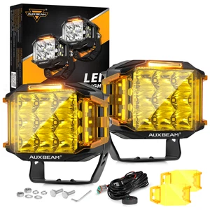 2PCS AUXBEAM 5" Square LED Pods Work Lights Driving Flood Spot Off-Road SUV ATV - Picture 1 of 12