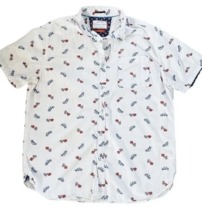 camicia denim e fiori slim fit uomo grande bianca stampa bicicletta - Foto 1 di 8