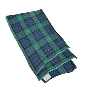 Williams Sonoma Plaid Table Runner Green Blue Red Tartan 16x108 Linen Holidays - Picture 1 of 6