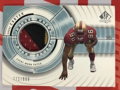 2001 SP Authentic #100 Andre Carter San Francisco 49ers Future Watch PATCH /800 - Image 1 of 2