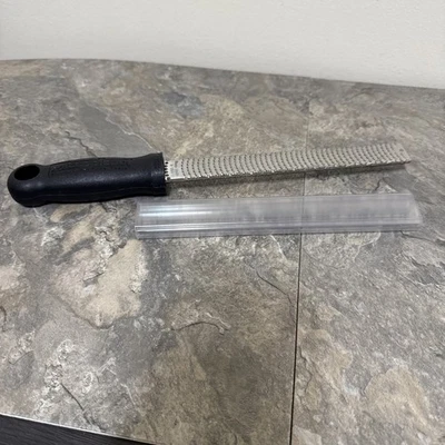 Microplane Classic Stainless Steel Zester and Cheese Grater Black CLEAN EUC - Image 1 of 4