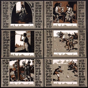 DELITZSCH 1921 "Attack of the Swedes" Complete Series German Notgeld - Picture 1 of 2