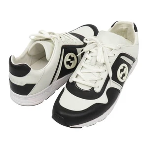 GUCCI Interlocking G Low-Top Leder Sneaker Leder Herren Weiß Schwarz - Bild 1 von 15