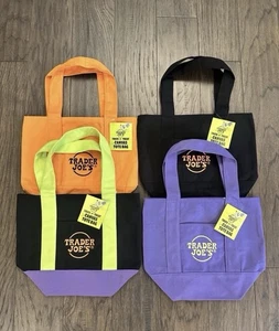 FULL SET OF 4! Trader Joe’s Trick Or Treat Canvas Tote Bags Mini Halloween 🎃👻 - Picture 1 of 1