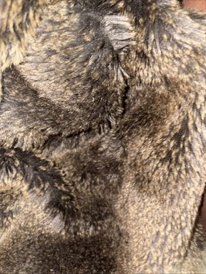 RH Restoration Hardware Faux Fur Throw Blanket Brown Bear Luxurious Luxe 50 X 62 - Image 1 of 4