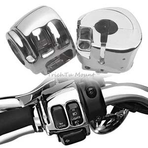Chrome Switch Housing Cover Fit for Harley Softail Sportster 48 Dyna Street Bob - Picture 1 of 24