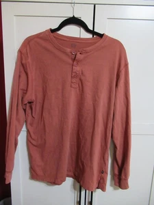 Henley naranja quemado manga larga pequeña Gap, para hombre - Imagen 1 de 6