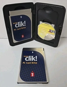 Vintage Iomega Clik! C40-T2 40mb PC Karta Zip Drive Case Dodatkowy adapter Niesprawdzony - Zdjęcie 1 z 8