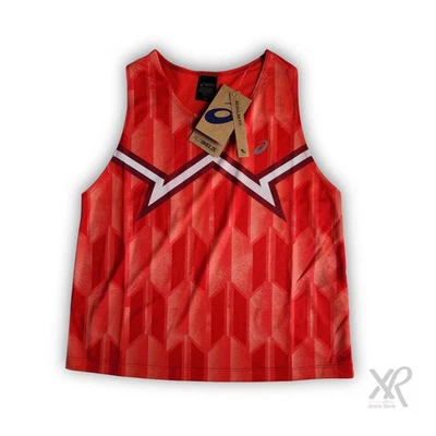 Asics Nations Running Tank Top Japan Singlet Shirt Red Women’s 2012C979 Size S - Image 1 of 4