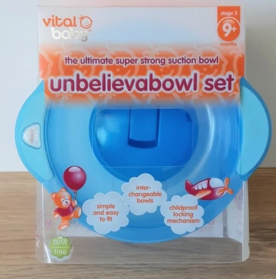 UBS blau - Vital Baby - Unbelievabowl Set Teller mit Saugfuß - blau - B-WARE - Bild 1 von 4