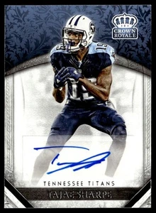 2016 Panini Crown Royale Rookie Autographs Tajae Sharpe Auto Tennessee Titans - Picture 1 of 2