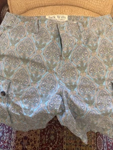 Jack Wills , Light Blue Paisley Shorts Slightly Long And Baggy. Waist 34 - Good - Picture 1 of 4