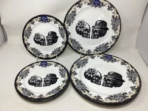 ROYAL STAFFORD HALLOWEEN SKULLS ABENDESSEN & BEILAGENTELLER GESCHIRR 8er Set - Bild 1 von 6