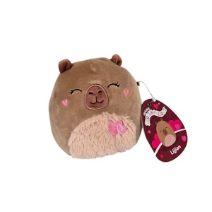 Raro Squishmallows San Valentino 2024 Lijjian Capybara 5” Cuore Guance Jazwares - Foto 1 di 5
